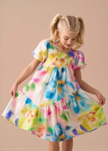 Jodie Multi Print Aysmmetric Dress