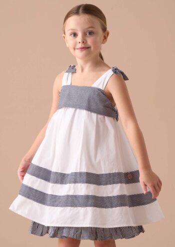 Avery White Pannelled Tie Shoulder Dress