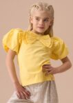 Eleri Yellow Bow Puff Sleeve Top