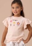 Clara Orange Crochet Flower T Shirt
