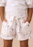 Raya Ivory Printed Poplin Shorts