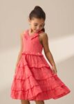 Marie Coral Tiered Frill Dress