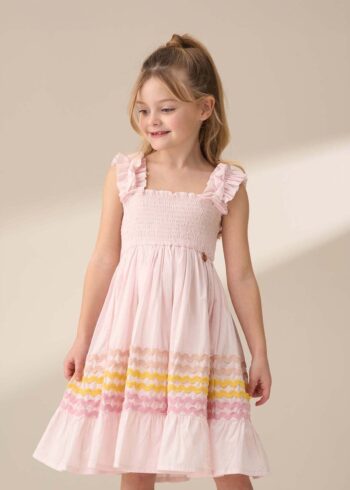 Monique Pink Ric Rac Midi Dress