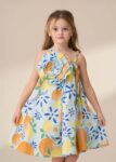 Carrie Multi Print Swing Corsage Dress