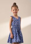 Lina Blue Printed Linen Playsuit