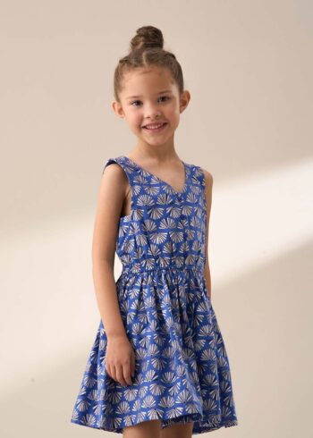 Lina Blue Printed Linen Playsuit