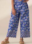 Lina Blue Printed Linen Trousers