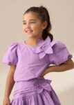 Roxie Purple Corsage Woven Top