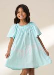 Paloma Blue Embroidered Hem Swing Dress Blue