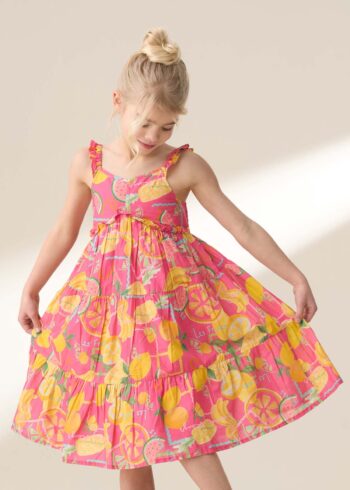 Eliana Pink Fruit Print Sundress Pink