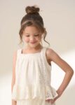 Kinsley Cream Jersey Crochet Top Cream