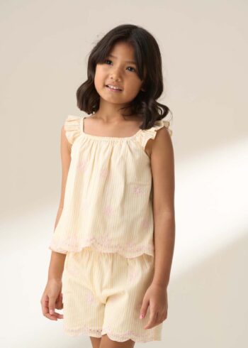 Alba Yellow Broderie PJ Set Yellow