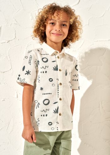 Connor Cream Textured Holiday Shirt