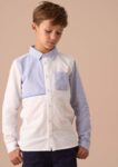 Hank Blue Textured Stripe Block Shirt