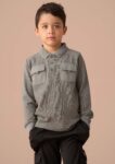 Finn Green Textured Long Sleeve Polo