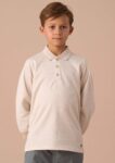 Finn Cream Smart Long Sleeve Polo