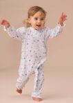 Danni Blue Spot Floral Print Babygrow & Headband