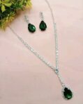 Beautiful & Famous Jewellery Set Radhika Ambani Inspired Green stone Jewellery Set Copy