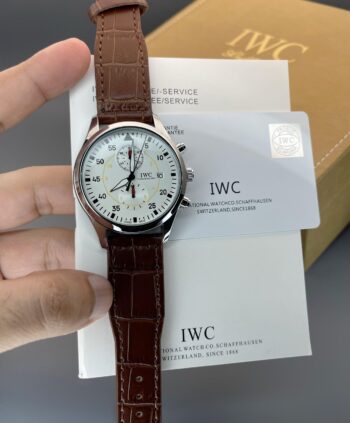 IWC Big Pilot Full Brown leather strap watch
