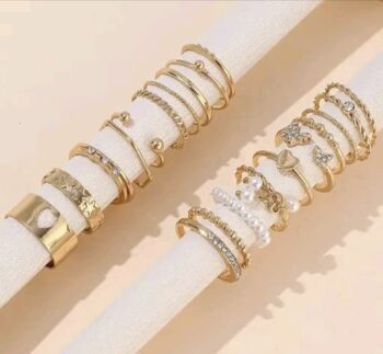 Jewels Galaxy Gold Plated Set of 21 Stackable Rings