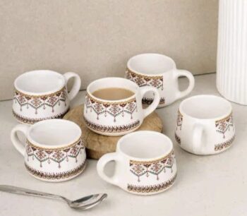 Premium Ceramic Tea cups 100 ml - Pack of 6