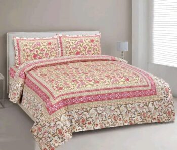 Classic Fashionable Cotton Diwan Sets - 8 pcs Set (1 Bedsheet, 5 Pillow Covers and 2 Bolster Covers)